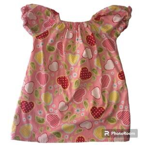 Studio Mama B. Boutique Toddler Girl Pink Heart Apple Dress Size 4t